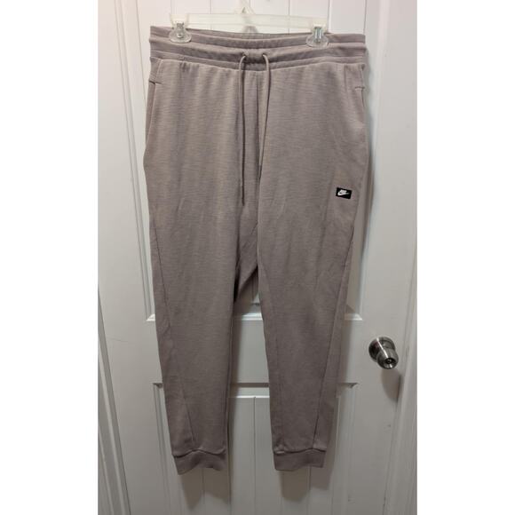 Nike Sportswear Optic Fleece Cuffed Jogger Pants Mens L Pumice Khaki Gym - Picture 1 of 6